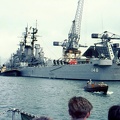 USS Newport News CA-148 docked in Portsmouth Naval Yard 1963