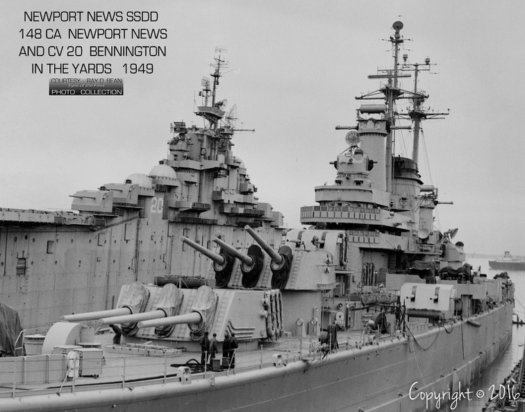 USS Newport News (CA-148) at Newport News Shipbuilding and DD - 1949